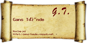 Gans Tünde névjegykártya